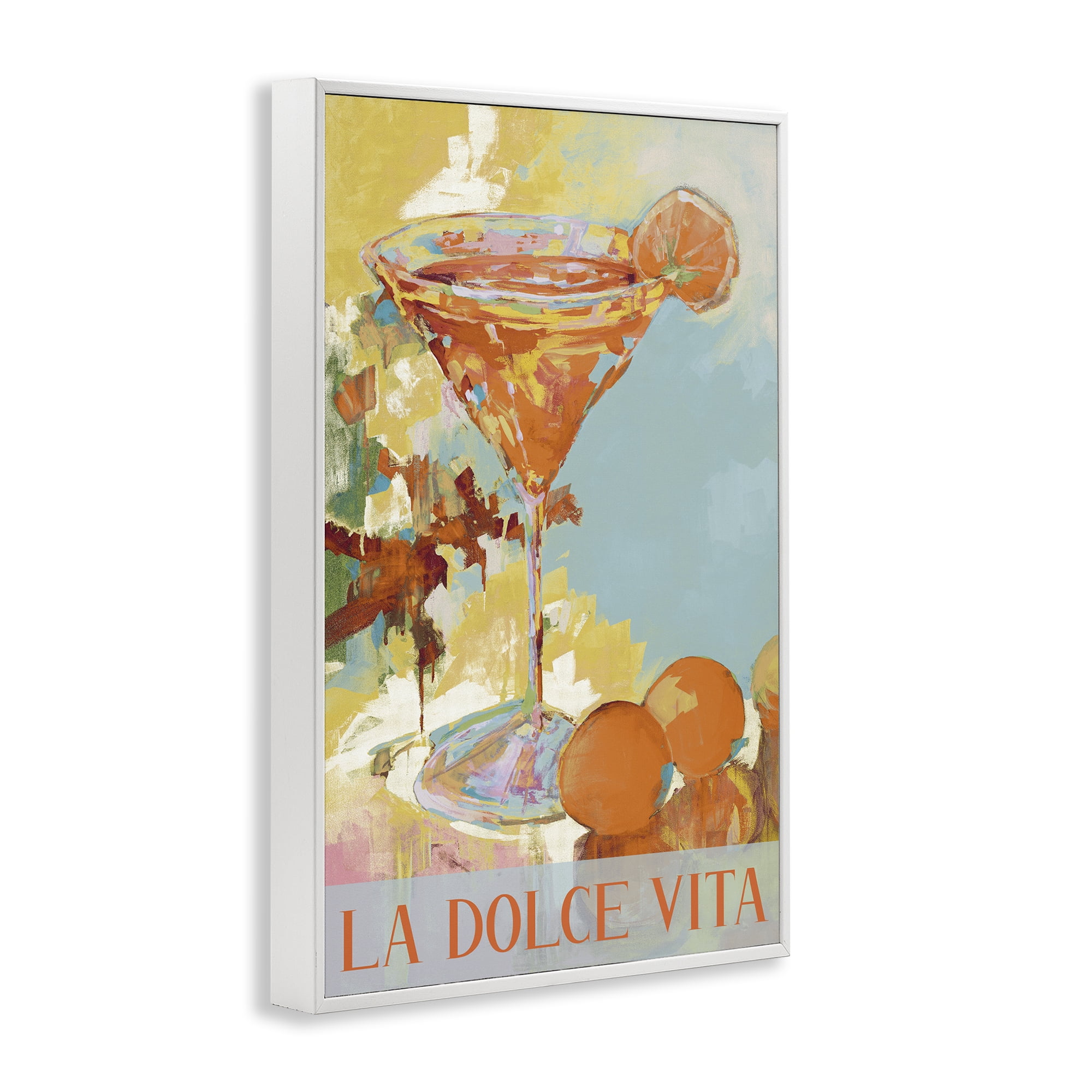 Stupell Industries La Dolce Vita Citrus Cocktail White Framed Giclee Art, design by Jane Slivka