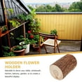 thumbnail image 6 of abbageba Wooden Stump Creative Wall Hanging Artificial Flower Shelf Living Room Garden Balcony Round Plant Rack Stand - Size L, 6 of 6