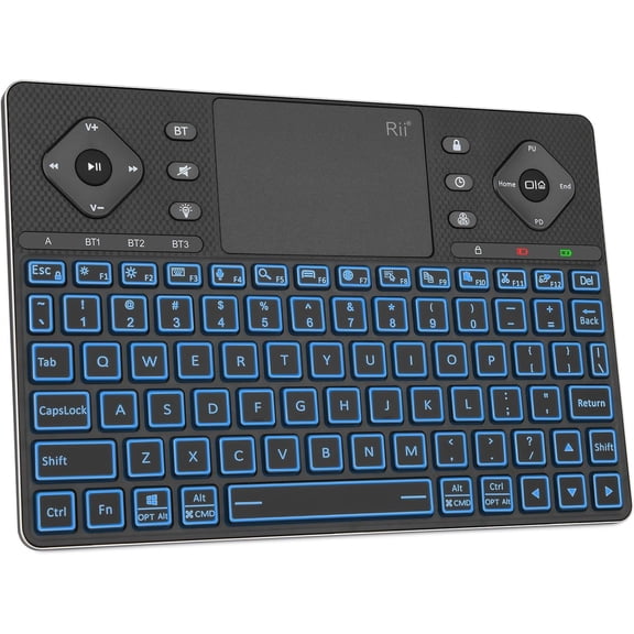 K16 Bluetooth Keyboard with Touch Pad, Rechargeable with RGB Backlit,Multimedia Compact Keyboard for Android TV,Projector,HTPC,Smart TV,Tablet,iPad,PC,Laptop