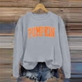 thumbnail image 4 of CAIVO Women Crew Neck Casual Letter Pumpkin Print Loose Sweatshirt Fashion Halloween Autumn Winter Tops For Daily Wear Long Sleeve Pullover Breathable Stretch Fall Streetwear, 4 of 6