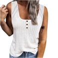 thumbnail image 1 of Pompotops Débardeur Ample Col Rond pour Femmes T-Shirts Sans Manches Couleur Unie, 1 of 5