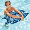 thumbnail image 7 of Open Box Aqua Leisure 4 in 1 Inflatable Monterey Hammock XL Pool Float Chair, Blue Stripe, 7 of 7