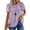 Purple, variant on Summer Womens Chiffon Blouses Short Sleeve Crew Neck Shirts for Women Boho Lace Casual Tops