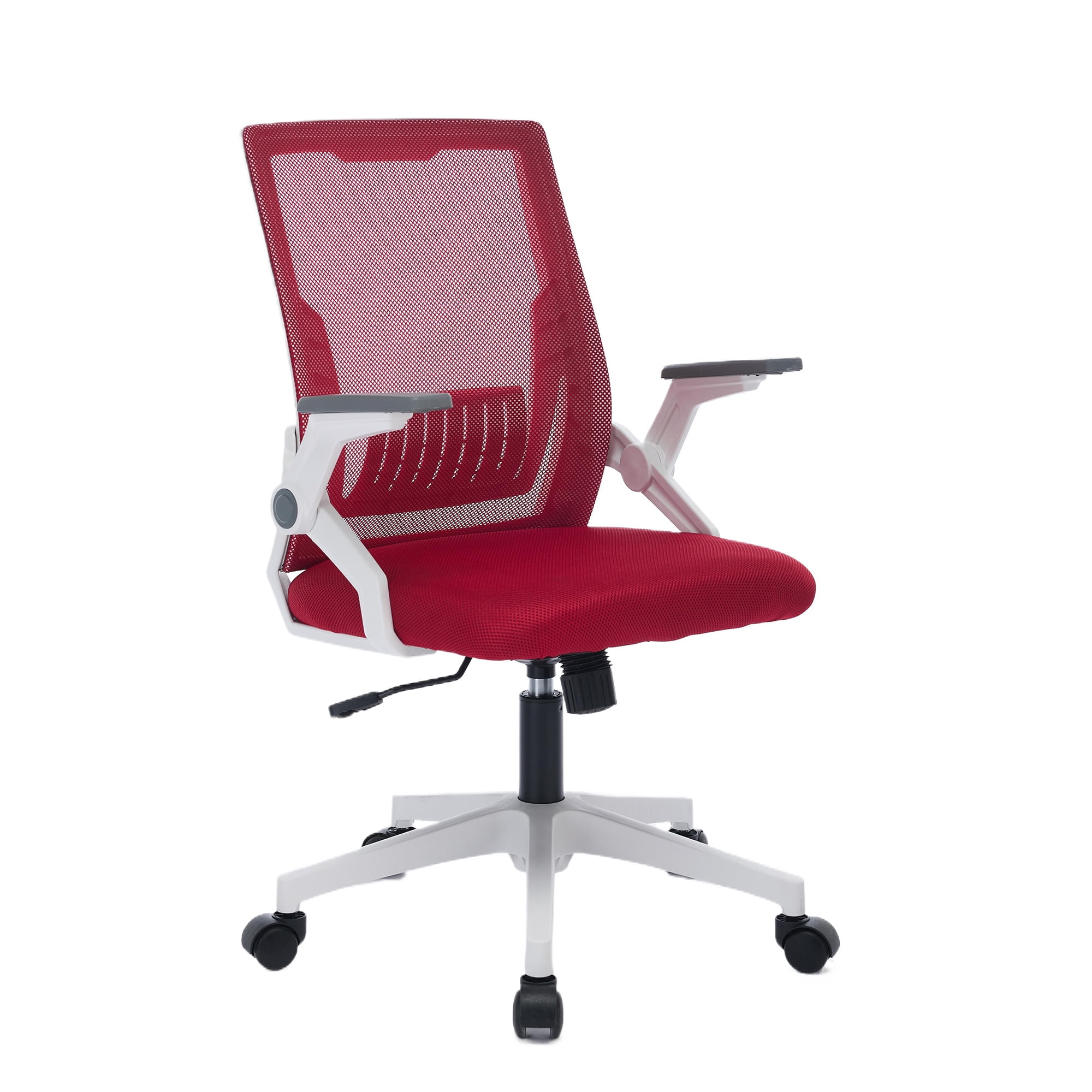 Office Chair with Flip-up Armrests Ergonomic Computer Desk Chair Foldable Mesh Task Chair with Wheels Adaptive Lumbar Support Swivel Tilt Comfortable Study Chair for Student