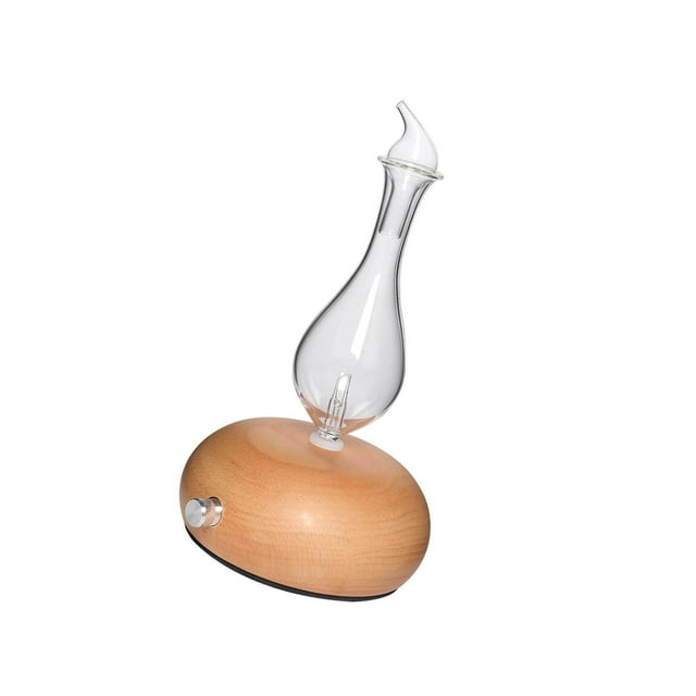 Letairis Waterless Nebulizing Essential Oil Diffuser Wood Grain Diffuser Warm Light Nebulizer B