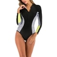 thumbnail image 2 of Gibobby Batas de baño mujeres spa Traje de surf con estampado de guardia, traje de baño de manga larga con protector solar para mujer, trajes de baño, tr(Gris,G), 2 of 5