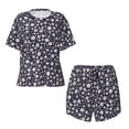 thumbnail image 4 of Qekee Daisies Flowers Women's Pajama Set Short Sleeve Sleepwear Summer Home Wear with Pockets Soft Short Sleeve Shirt - Daisies Flowers, 4 of 9