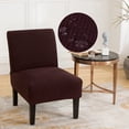 thumbnail image 6 of SHANNA Armless Accent Chair Slipcover, Removable Stretch Spandex Jacquard Knitted Chair Covers for Hotel Dinner Living Room (Coffee), 6 of 10