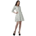 thumbnail image 4 of Moomaya Drawstring Mini Dress Printed Poly Crepe Women Ruffle Sleeve Shirt Dress, 4 of 6