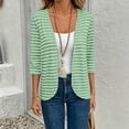 thumbnail image 4 of Women's Cardigan Jacket Baeitkot Women's Casual Striped Long-Sleeve Cardigan Jacket Green S, 4 of 7