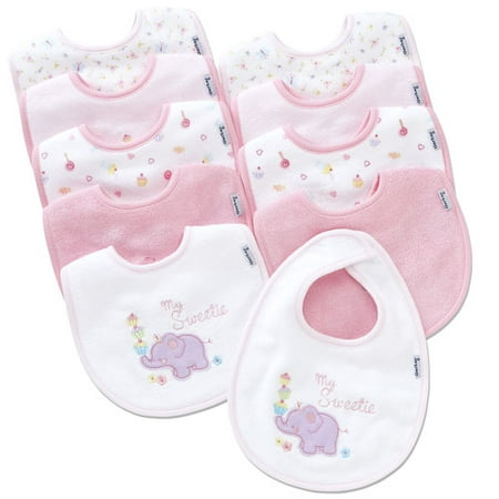 Gerber - Terry Cloth Bibs 10-Pack, Pink