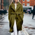 thumbnail image 2 of WCMZJ Plus Size Fur Coats for Women Winter Maxi Fluffy Faux Fur Overcoat Warm Long Parka Jacket Lapel Collar Coat Pocket Outwear with Belt Army Green M, 2 of 6
