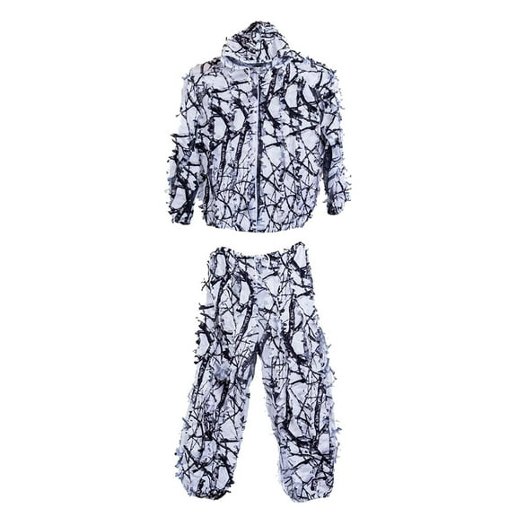 Trajes de Ghillie elásticos con capucha de camuflaje frondoso transpirable Ropa Chaqueta Pantalones Ligeros para Fotografía de Zulema Trajes de camuflaje Ghillie