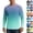 #01 Cyan, variant on Men's Ombre Gradient Long Sleeve UV Protection Shirts UPF 50+ Quick Dry Tops, Soft Loose Fit Athletic Shirts for Hiking Cycling ,S,Dark Blue