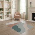 thumbnail image 2 of ODIKA 4'x6' Muted Earth Tones Geometric Art Washable Area Rug Abstract Landscape with Soft Curves Design for Bedroom, Reading Nook, Pet Friendly & Non-Shedding, 2 of 7