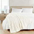 thumbnail image 6 of Home Soft Things Textured Faux Fur Throw Blanket Luxury Soft Cozy Plush Fluffy Fuzzy Reversible Thick Warm Throw Blanket, 50x60 inches, Jacquard Hexago, 6 of 10