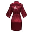 thumbnail image 2 of Elvqul Womens Satin Robes $5 Silk Robe Women Comfy Long Red Bathrobe Robe, 2 of 3