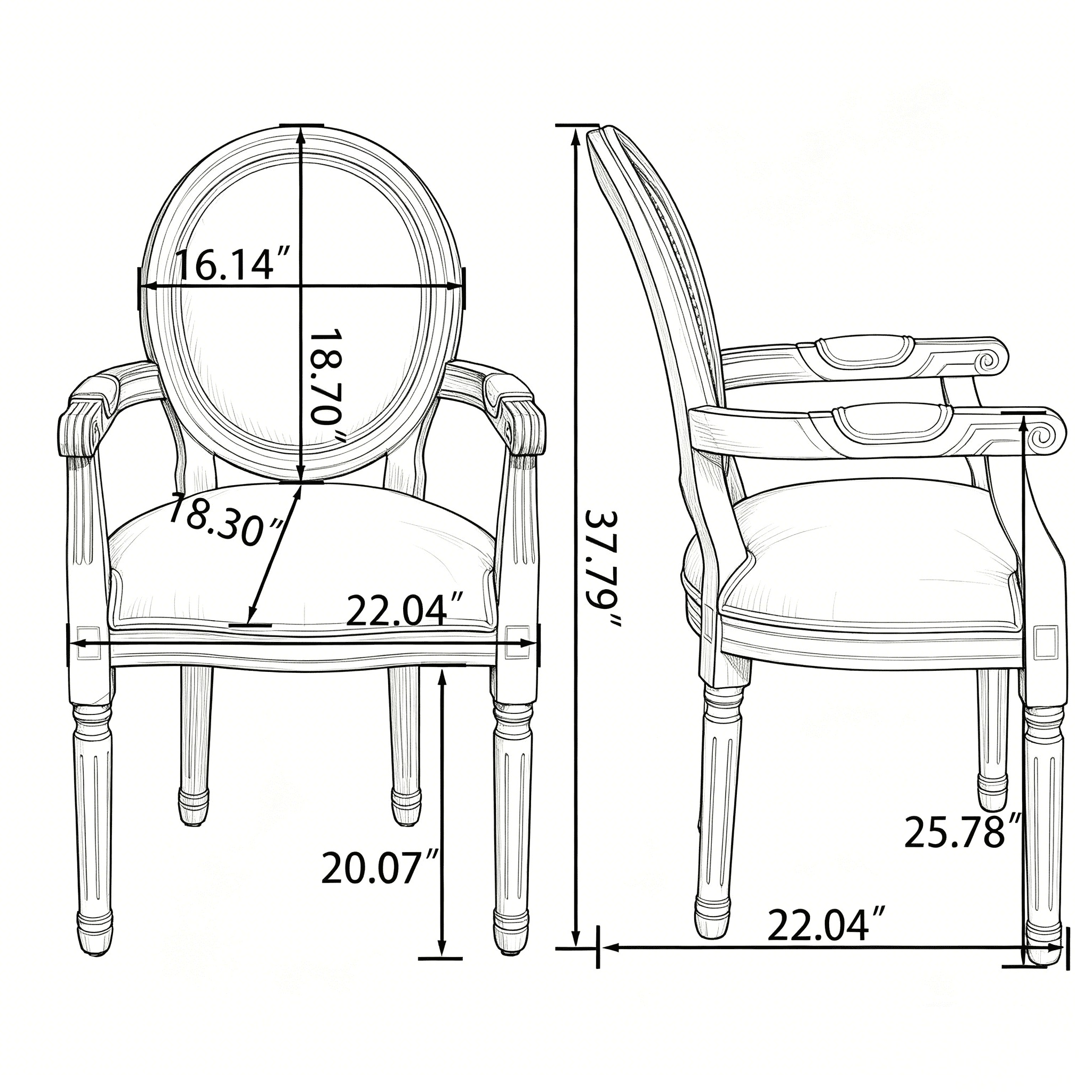 French Vintage Upholstered Dining Armchair Set of 2 with Rattan Mesh Backrest, Fabric Accent Chairs with Rubberwood Frame for Dining Room, Beige
