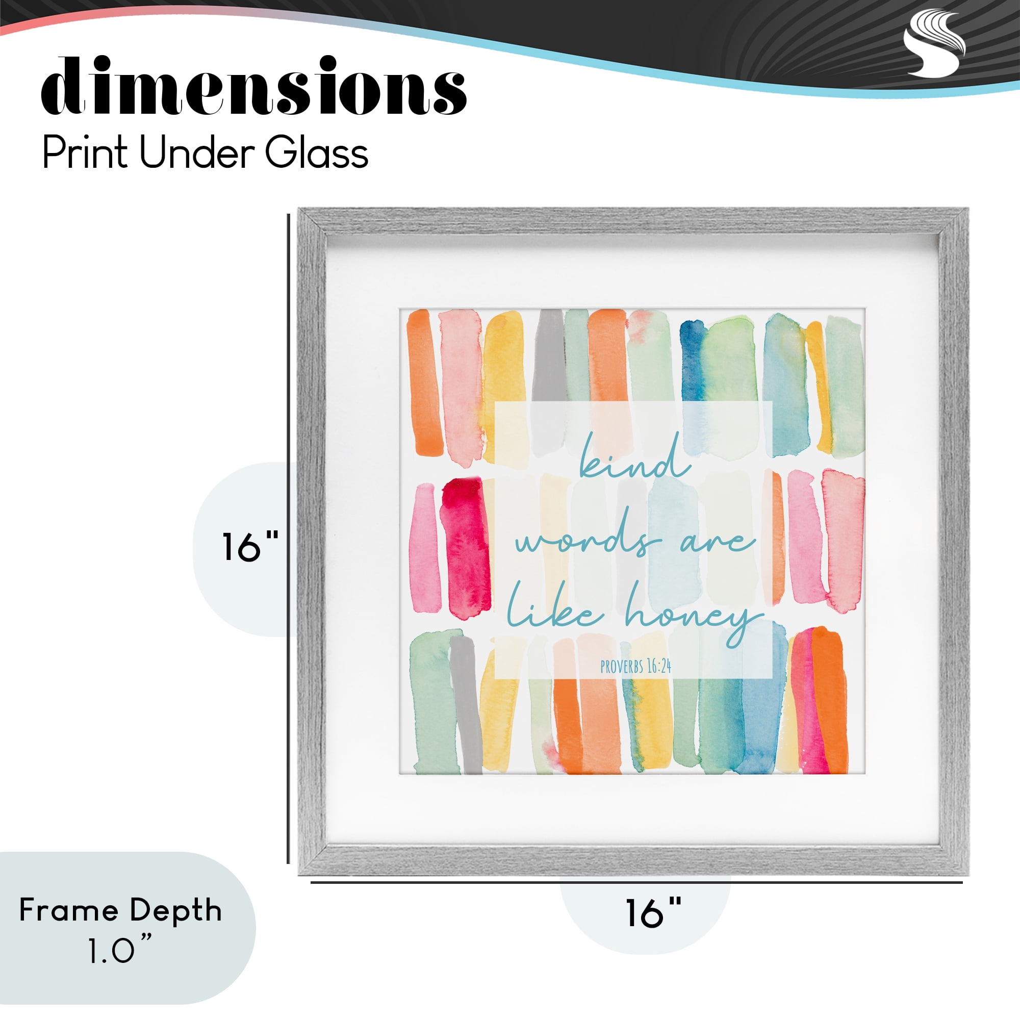 Stupell Industries Kind Words Are Like Honey Gray Framed Print Under Glass, design by Lanie Loreth