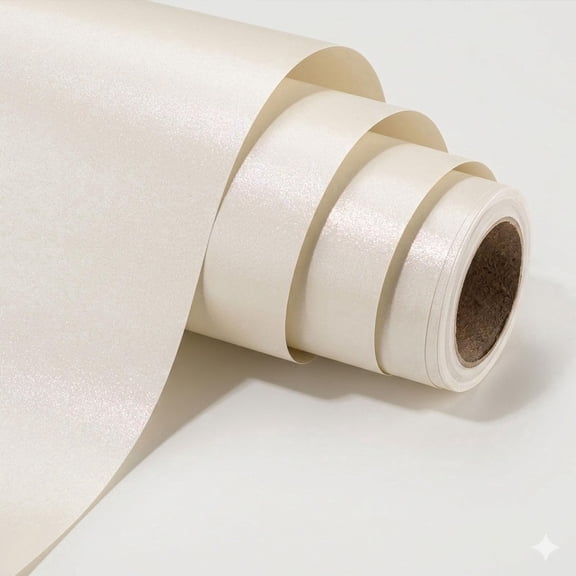 Burymento Off White Wrapping Paper Roll - 17 Inches X 33 Feet - Solid Color Pearly-lustre Gift Wrap Birthday Wrapping Sheets for Baby Shower, Weddings, Christmas and Anniversaries