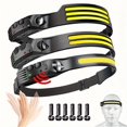 thumbnail image 2 of Rechargeable Headlamp 230° Wide Beam, Motion Sensor COB&LED Headlamp, 5 Modes Headlamps For Adults, Bright Headlight For Work, Camping, 2 of 13