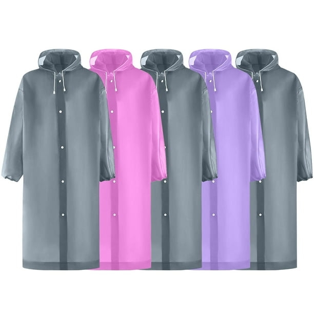 Capa impermeable de EVA para mujer, para exteriores, de manga larga, con capucha, para hombre y mujer, 2 piezas