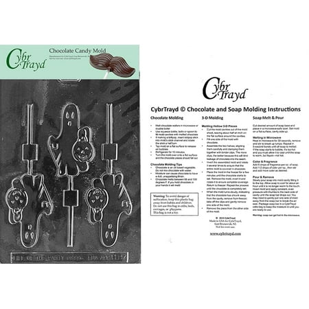 - Ghost Holding Pumpkin Halloween Chocolate Candy Mold with Exclusive Cybrtrayd Copyrighted Molding Instructions