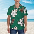 thumbnail image 2 of Fuzoiu Gingerbread Snowman Cookies Print Hawaiian Shirt for Men, Summer Beach Casual Short Sleeve Button Down Shirts, Men’s Beach Summer Shirts with Pocket,XX-Large, 2 of 7