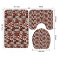 thumbnail image 3 of Red Christmas Collage Pattern Bathroom Rugs Sets 3 Piece,Toilet Cover Set,Absorbent Non Slip Bathroom Mats Sets with U-Shaped Contour Rug Toilet Rug Set, 3 of 5