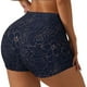thumbnail image 1 of Fotbe Copper-Gold Gloss Outline Navy Dark Blue Shorts Sin Costuras – Shorts Deportivos de Cintura Alta para Mujer, Elásticos para Gimnasio, Yoga, Running o Ciclismo-Small, 1 of 8