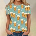 thumbnail image 1 of Fiudx Tops para Mujer Blusa de Manga Corta con Estampado de Moda para Mujer, Camiseta con Cuello Redondo, Tops Informales, 1 of 5