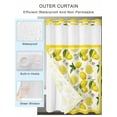 thumbnail image 2 of No Hook Cloth Fabric Shower Curtain with Snap in Liner, Yellow Summer Lemon Waterproof Shower Curtains Set with See Through Top Window, Summer Botanical Watercolor Bath Curtains Shower 48"x72", 2 of 6
