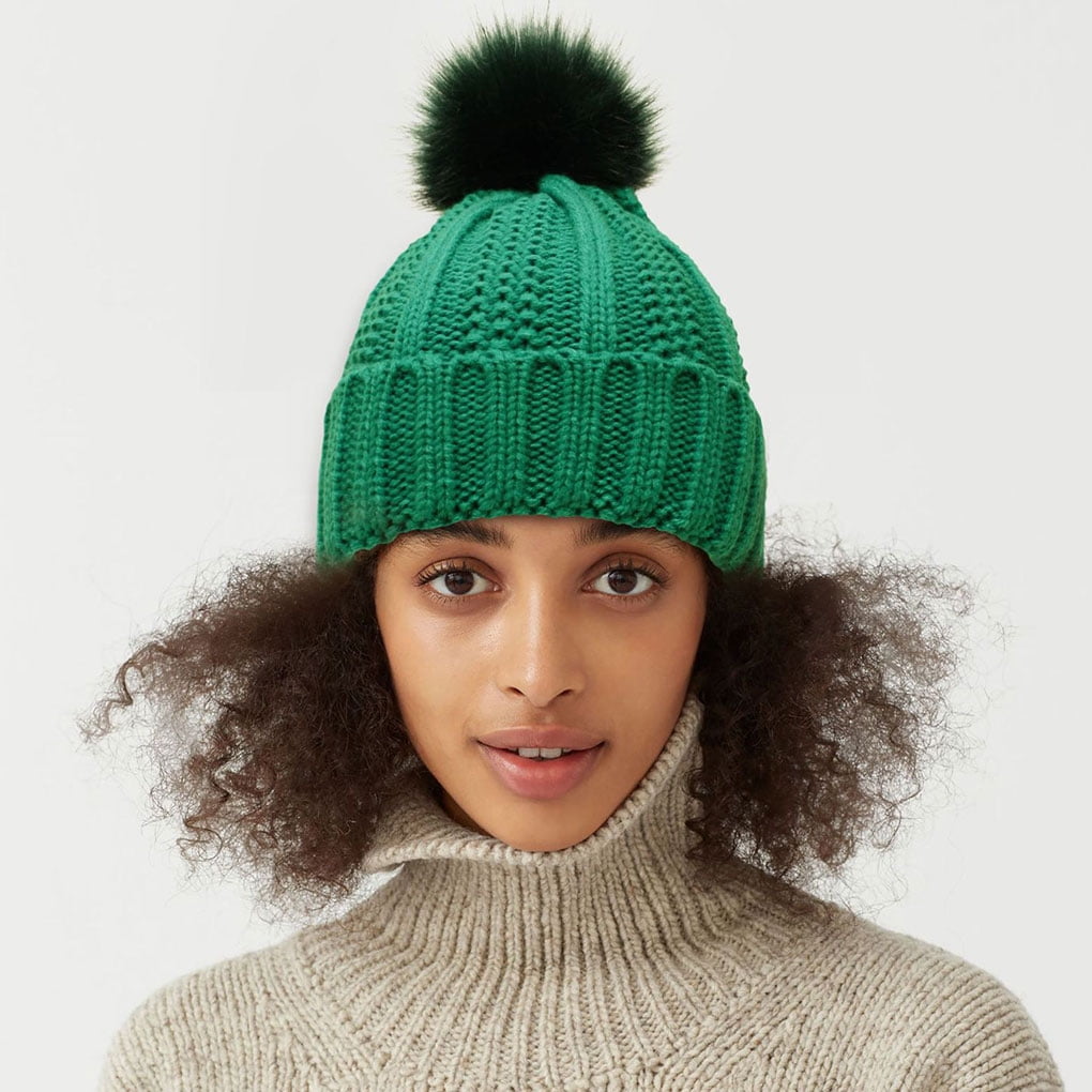 Green winter hat top