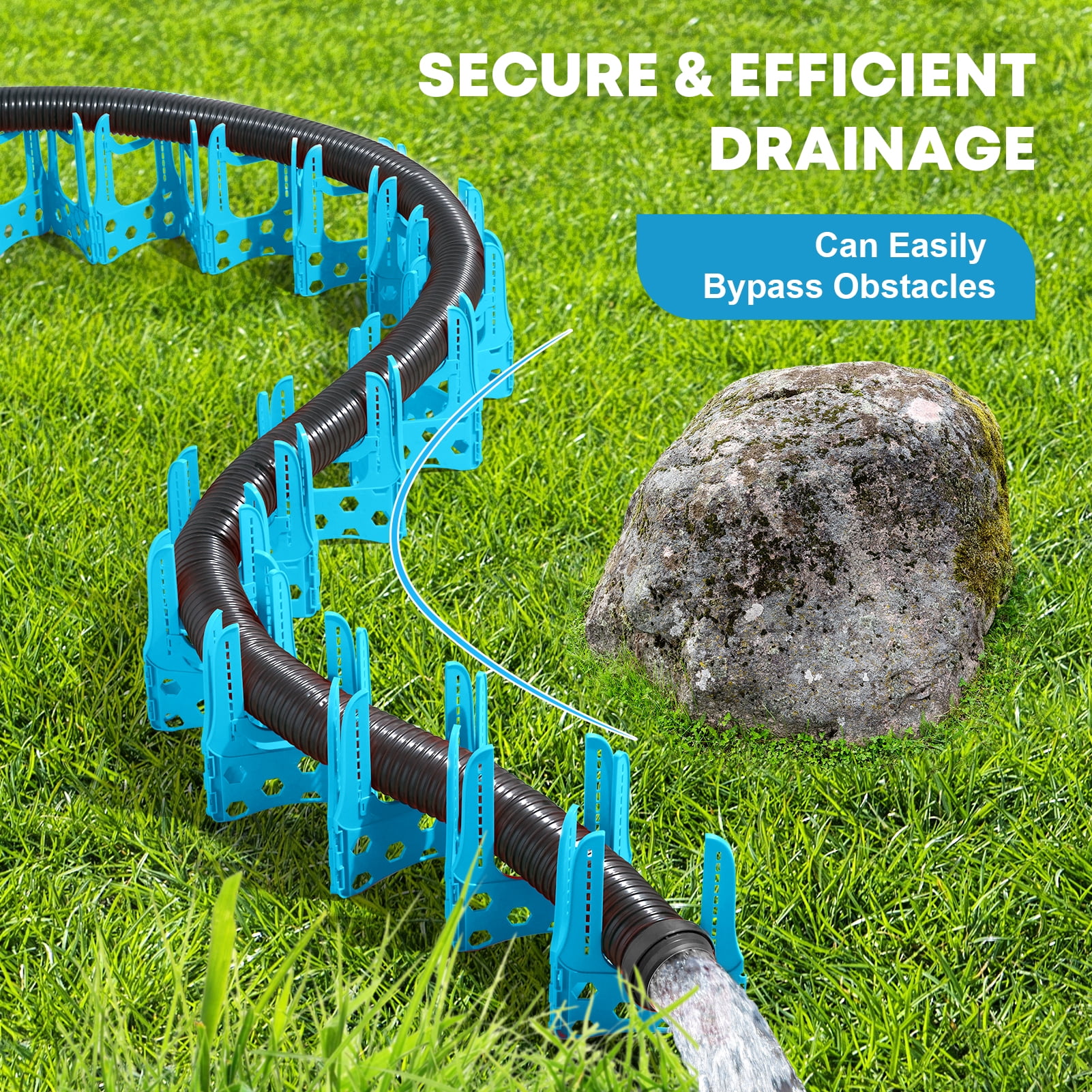 Kohree RV Sewer Hose Support,Heavy-Duty with Height Adjustable for Campers,Blue - 20-Foot