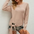 thumbnail image 4 of ShomPort Fall Winter Womens off Shoulder Sweaters Long Sleeve Casual Loose Solid Color Knit Pullover, 4 of 6