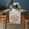 thumbnail image 2 of Easter Bunny Table Runner - 108 Inch Long, Kitchen Dining Table Runner Dresser Scarves, Spring Easter Eggs Floral Burlap Rustic Farmhouse Decor for Coffee Tables Wedding Party Banquet, 2 of 8