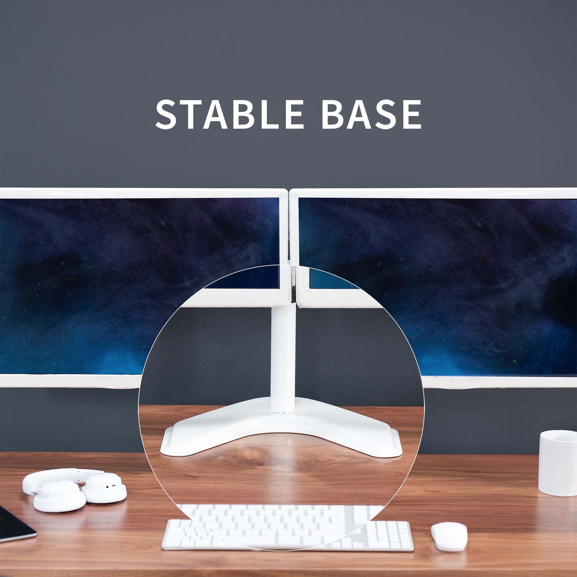 VIVO White Dual Monitor Articulating Desk Stand Mount, Fits Up to 32" Screens