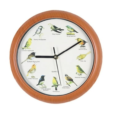 Arkzeo 10inch Wall Clock Quartz Plastic Bird Singing Clock Cuckoo Chime Bird Call Living Room Wall Clock Home Office Decoration