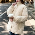 thumbnail image 6 of Bovxnpu Winter Coats for Women, Women's Down Jackets Winter Diamond Quilted Loose Jacket Thin Cotton Coat Long Sleeve Warm Winter Clothing, 6 of 8