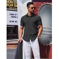 thumbnail image 3 of COOFANDY Mens Wrinkle Free Button Up Shirts Short Sleeve Fitted Casual Dress Shirts Summer Vacation Shirts with Pocket, 3 of 8