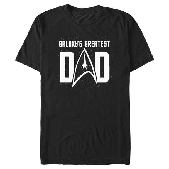 Men's Star Trek Galaxy's Greatest Dad  Graphic Tee Black Large
