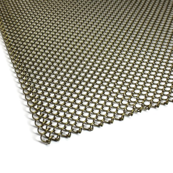 Midwest Hearth Fireplace Screen Mesh Curtain. 2 Panels Each 24" Wide. Includes Screen Pulls. Made in USA (26" H x 24" W, Antique Brass)