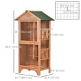 thumbnail image 3 of PawHut Bird Aviary with Removable Tray Wooden Bird Cage, Orange, 3 of 10