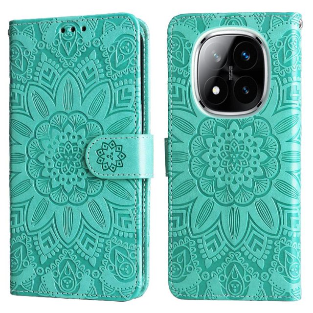 Funda tipo cartera GANGXUN para Xiaomi Redmi Note 14 Pro 5G , diseño girasol, cuero PU, soporte, cierre magnético, tarjetero