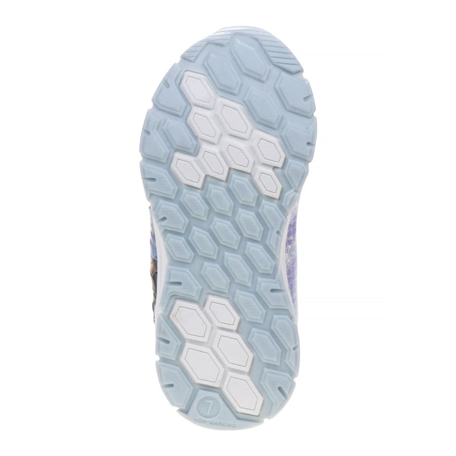 Disney Frozen II Anna & Elsa Girls Hook & Loop Light Up Sneakers - Lavender Silver, 10