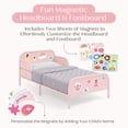 thumbnail image 4 of Delta Children Magic Magnet Toddler Bed with Customizable Magnets & Built-In Book Storage, Pink, 4 of 16