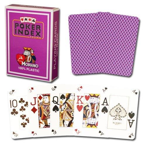 Purple Poker Modiano Italian Poker Game Playing Cards Single Card Deck Large 4 Index 100% Plastic Made in Italy