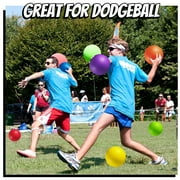 10 Inch Kickball Playground Balls - (Pack of 6) Inflatable Rubber Indoor Outdoor Bouncy Balls for Adults & Kids - Dodgeballs, Kickballs, Four Square and Handballs for School, Gym, with Hand Pump