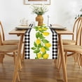 thumbnail image 4 of Linen White and Black Buffalo Plaid Check Lemon Table Runner 72 Inches Long Farmhouse Style Spring Summer Home Kitchen Dinding Room Table Decoration, 4 of 5