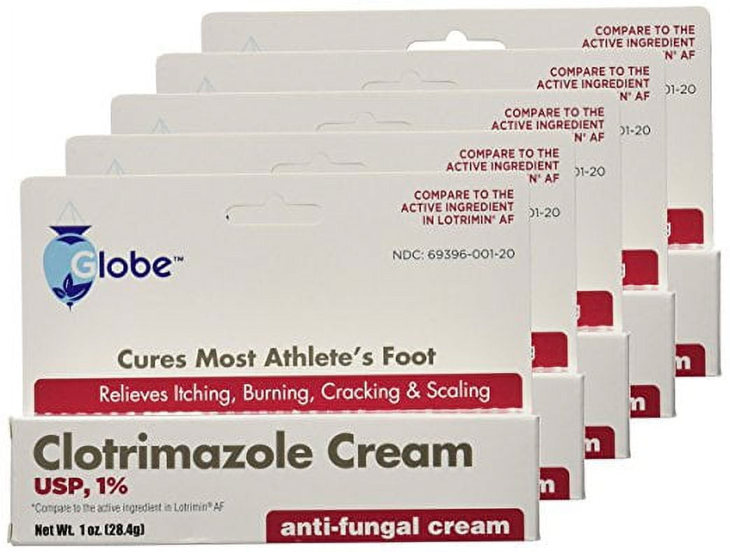 Clotrimazole 1% Anti-Fungal Cream 1oz Tube- 5 Pack